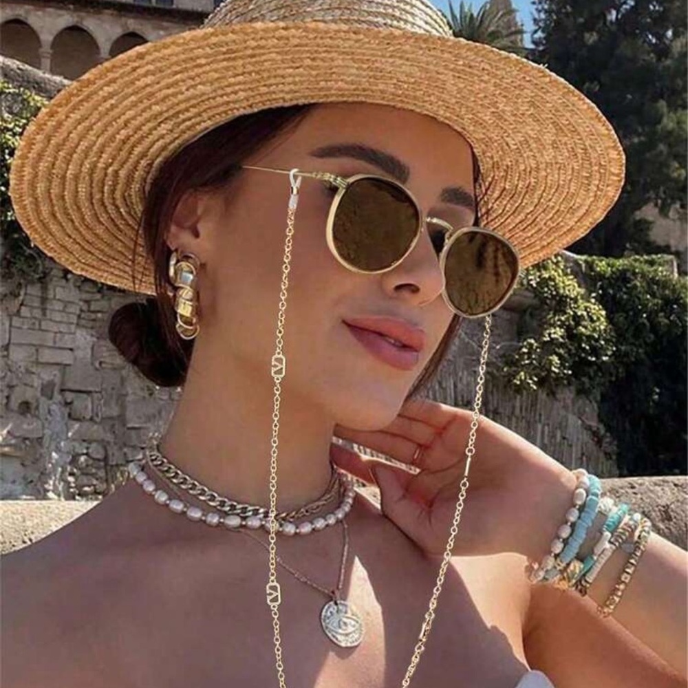 2pcs Women's Metal Frame Round Frame Trendy Vintage Fashion Versatile Glasses